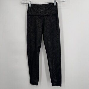 Offline by Aerie Black Shimmer Snakeskin Print High Waist Leggings, Size S Short